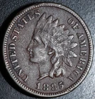 1885 INDIAN HEAD CENT - VERY FINE VF