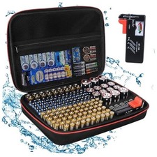 Battery Organizer Holder Storage Case with Tester,Waterproof Carrying Case