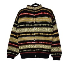 Vintage Sweater Cardigan Handmade Fall Winter Nordic VTG Unisex Grandpa Grandma