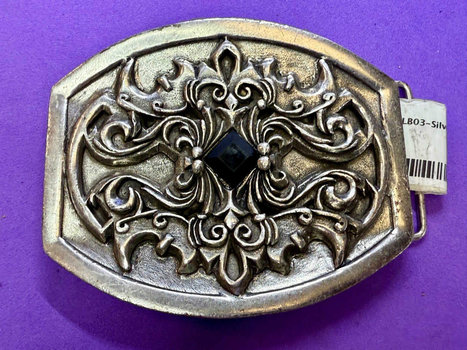 Scrollwork  Stone Sterling Silver Plated English … - image 20