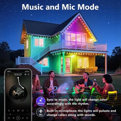AILBTON 300ft Outdoor LED Strip Light – IP68 Waterproof, App & Remote Controlled, Music Sync RGB Rope Light For Patio, Deck, Garden, Pool & More
