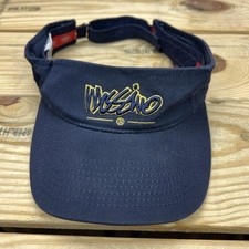 Vintage Mossimo Logo Strapback Visor Hat Navy Blue Yellow Embroidered Adjustable