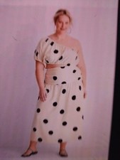 Women's Future Collective Polka Dot One Shoulder Cut-Out Midi Dress Size 0