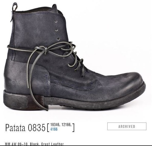 MARSELL black combat "Patata" boots leather laces size 43 NEW Made in Italy