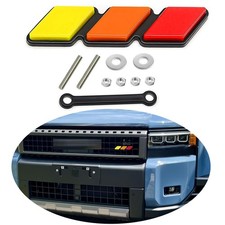 Car Auto Tri-color 3 Grille Badge Emblem Decor For Toyota Tacoma 4 Runner Tundra