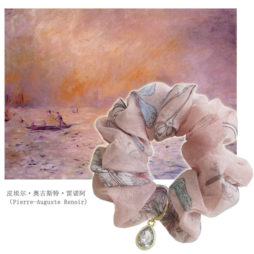 Elegante corbata floral de gasa para mujer - suave y elegante, femenina... Foto 2 de 4