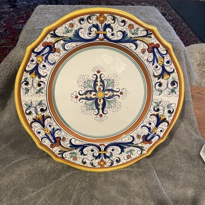 Veg Italian Ceramic 15.5 Inch Platter, For The Tuscan Kitchen,Fartell Mar Deruta