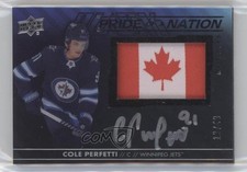 2021 SPx UD Black Pride of a Nation Rookie 12/49 Cole Perfetti Patch Auto 01g1