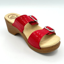 Dansko Red Platform Left Shoe Size 38 Women  s Strappy Buckle NEW One Shoe Only
