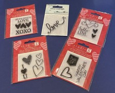 Large Lot Of CLEAR/CLING STAMP SETS- Valentines Day-Hearts-5 Sets -14 Stamps NEW