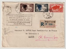 LAOS, FIRST FLIGHT COVER FROM VIENTANE LAOS TO SAIGON, 1952