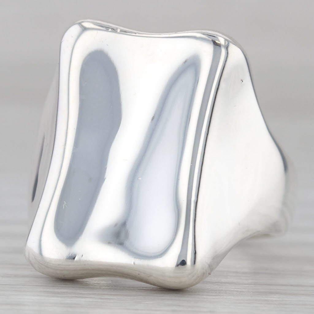 Concave Contoured Statement Ring Sterling Silver … - image 1