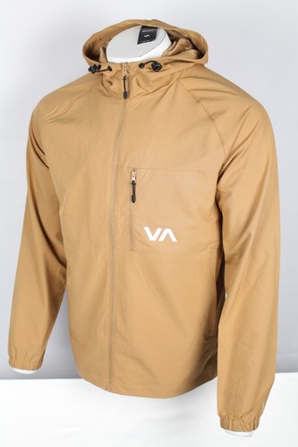 RVCA Herren Kevin Kapuzenjacke Medium Full Zip Woven Hoodie Beige Braun COP