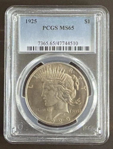 1925 Peace Silver Dollar PCGS MS 65