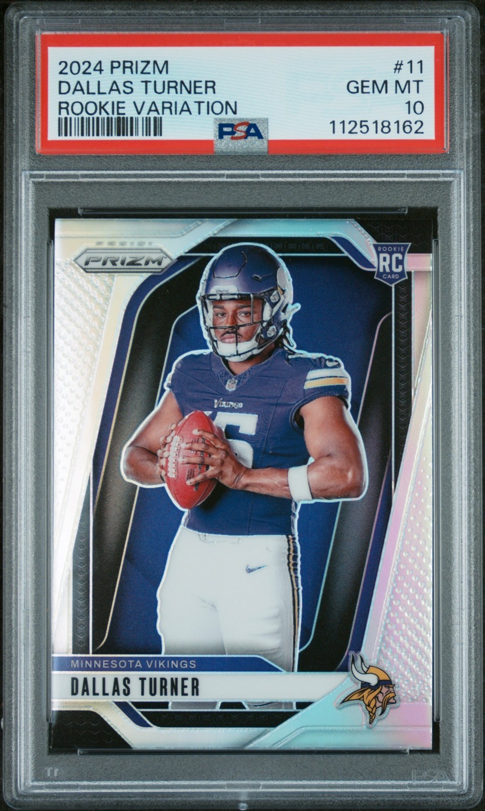 Dallas Turner Panini Prizm Rookie Variation #11 Base
