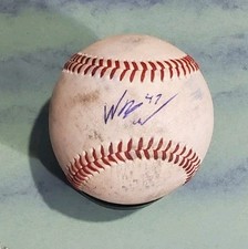 Autographed Baseball game used WILL BUSH Houston Astros 