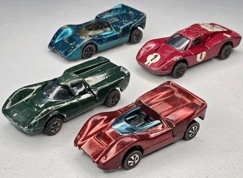 HOT WHEELS REDLINE LOT OF 4 MCLAREN M6A LOLA GT70 FORD MK IV GRAND PRIX VINTAGE