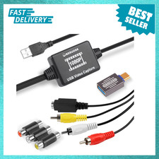 VHS to Digital Converter, RCA S-Video Video 1080P Capture Card USB-A USB-C