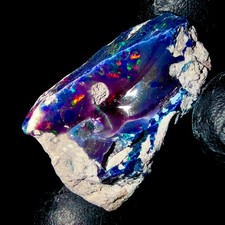 Fire Opal, Ethiopian Black Opal rough, Natural Dry opal gemstone 27 Ct 28x20 mm
