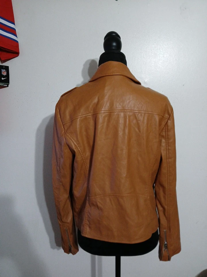 Chaqueta de cuero sintético Bagatelle para mujer moto envejecida talla L Foto 3 de 4