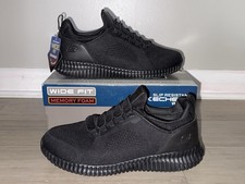 Skechers Work Cessnock Black SR Men's 10 Wide Fit Sneakers 77188W/BLK NEW