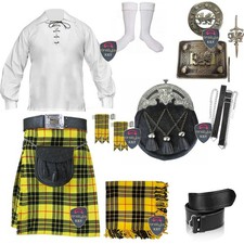11-Piece Men  s Highland Kilt Outfit - 16oz Heavyweight 6-Yard Tartan Kilt Set .