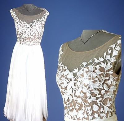 Sherri Hill Prom Dress Maxi Gown 10 White Nude Embroidered Chiffon Fairy Y2K | eBay Sherri Hill Prom Dress Maxi Gown 10 White Nude Embroidered Chiffon Fairy Y2K | eBay