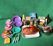 Vintage Barbie Tyco Kitchen littles 1996 TEA KETTLE TuRKEY Can food utensils lot