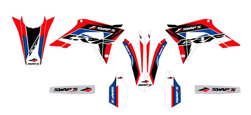 Kit déco Diamond Light rouge pour moto Honda CRF 450