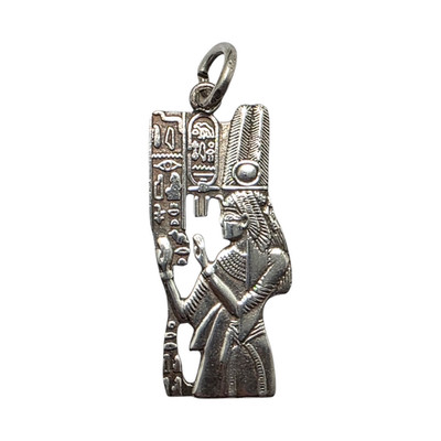 VINTAGE ÄGYPTISCHE SILBER KÖNIGIN CLEOPATRA ANHÄNGER 5,6 GR #1539