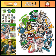 15 Funny Animal Iron-On Patches - Humorous Quotes Embroidered Appliques for Hats