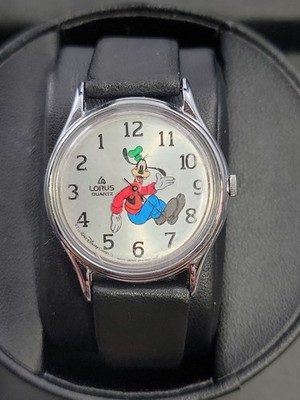 Lorus Goofy Disney Backwards Watch Unisex 30mm Silver Tone V515-6A00 New Battery
