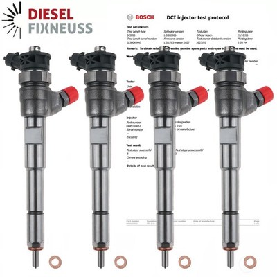 4x Renault Dacia 1.5 dCi Einspritzdüse Injektor 0445110652 166000121R