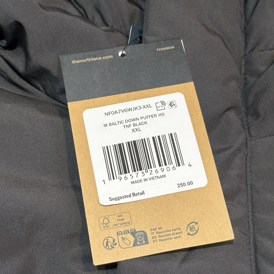 The North Face Men's Baltic 600-Down Puffer Jacket TNF Black Size XXL 2XL NWT - Image 4 of 4