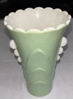 Vintage Anchor Hocking Fire-King Jadeite Green & White Vitrock 5 1/4" Deco Vase