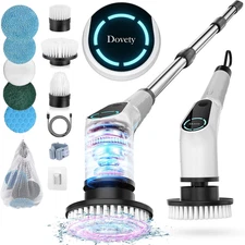 Electric Spin Scrubber, Cordless Cleaning Brush, Shower Scrubber with 8 Replacea