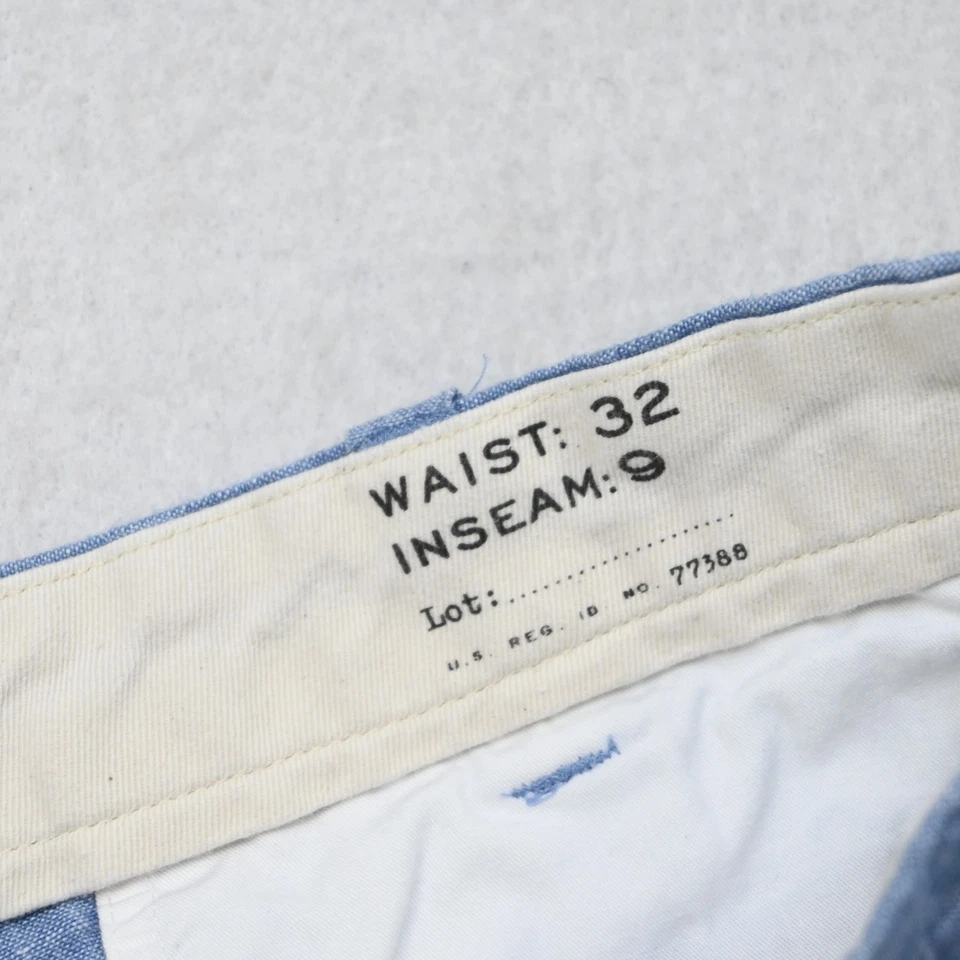 J.CREW Baird McNutt 100% Linen Shorts Stanton Blue Flat Front Mens Size 32 x 9" - Image 3 of 4