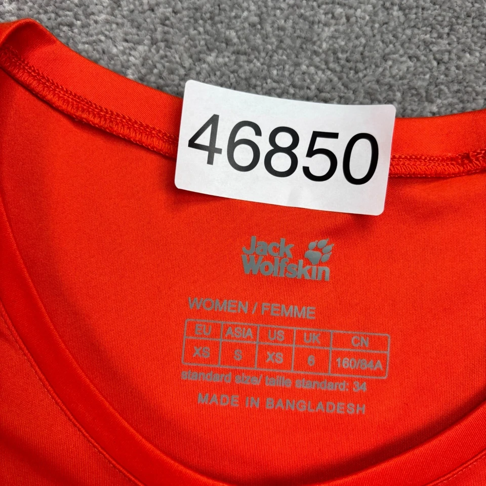 Camisa Jack Wolfskin Mujer Pequeña Naranja Senderismo Aire Libre Sendero Senderismo Dama Foto 3 de 4