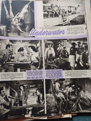 Sk44 Ephemera 50er Jahre Filmartikel Unterwasser Richard Egan Jane Russell 