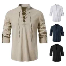 King Billion Men's Shirts Casual Men Cotton Linen Long Sleeve T-shirt Spring