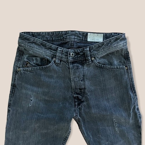 Diesel Darron Slim Men's Jeans Black Denim, Size 27x30 Tapered Distressed - Picture 2 of 11