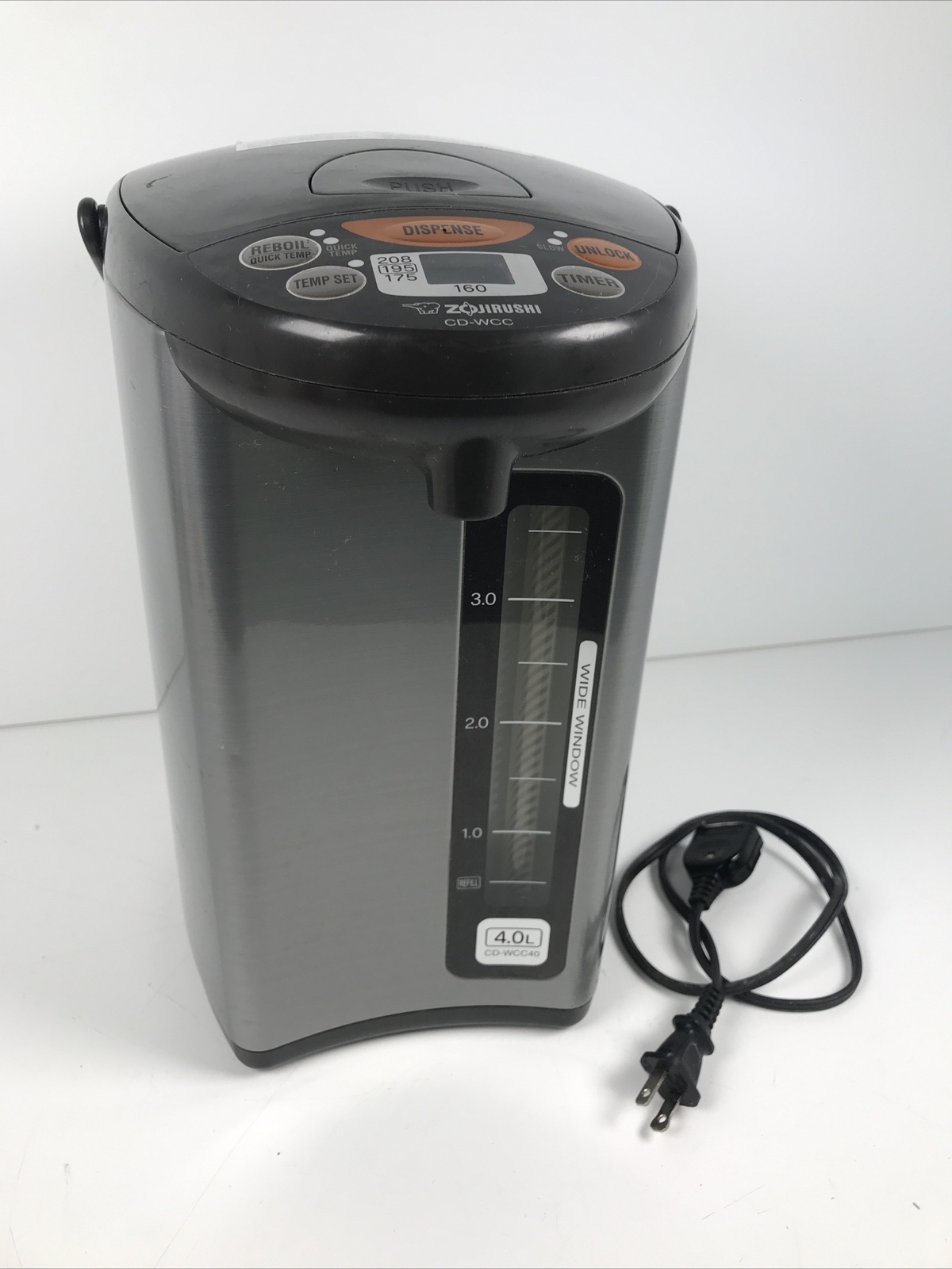 Zojirushi Grey Silver Water Boiler Warmer 135 Ounces 4.0 Liter