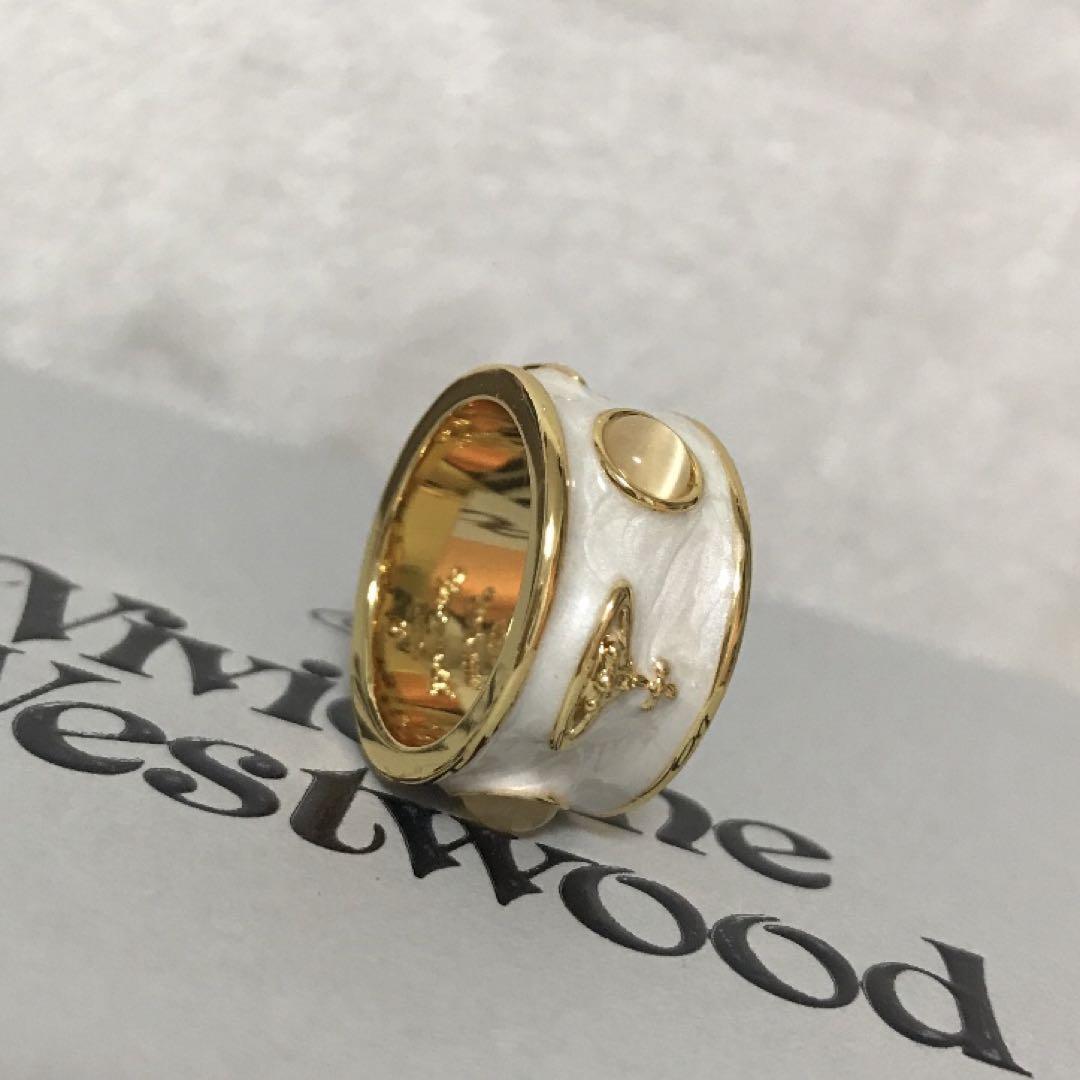 アクセサリー Vivienwestwood ring size 6 Vivienne Westwood Ring Size 6.5-7 King Silver and Ivory NO