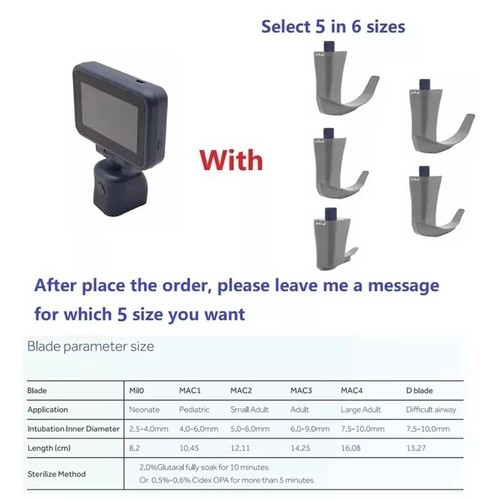 Digital Video Laryngoscope Color TFT LCD Reusable Sterilizable Blades Optional - Picture 15 of 16