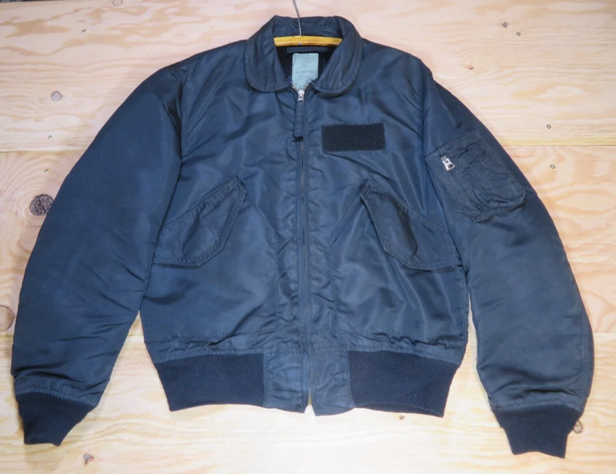 VTG Military Flyers Cold Weather Jacket CWU 36-P Black Alpha Industries Sz M