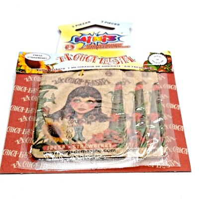 La Chica Fresita MINIS 3 Pack Car Air Freshener Essence Strawberry ( 1-3 Sets )