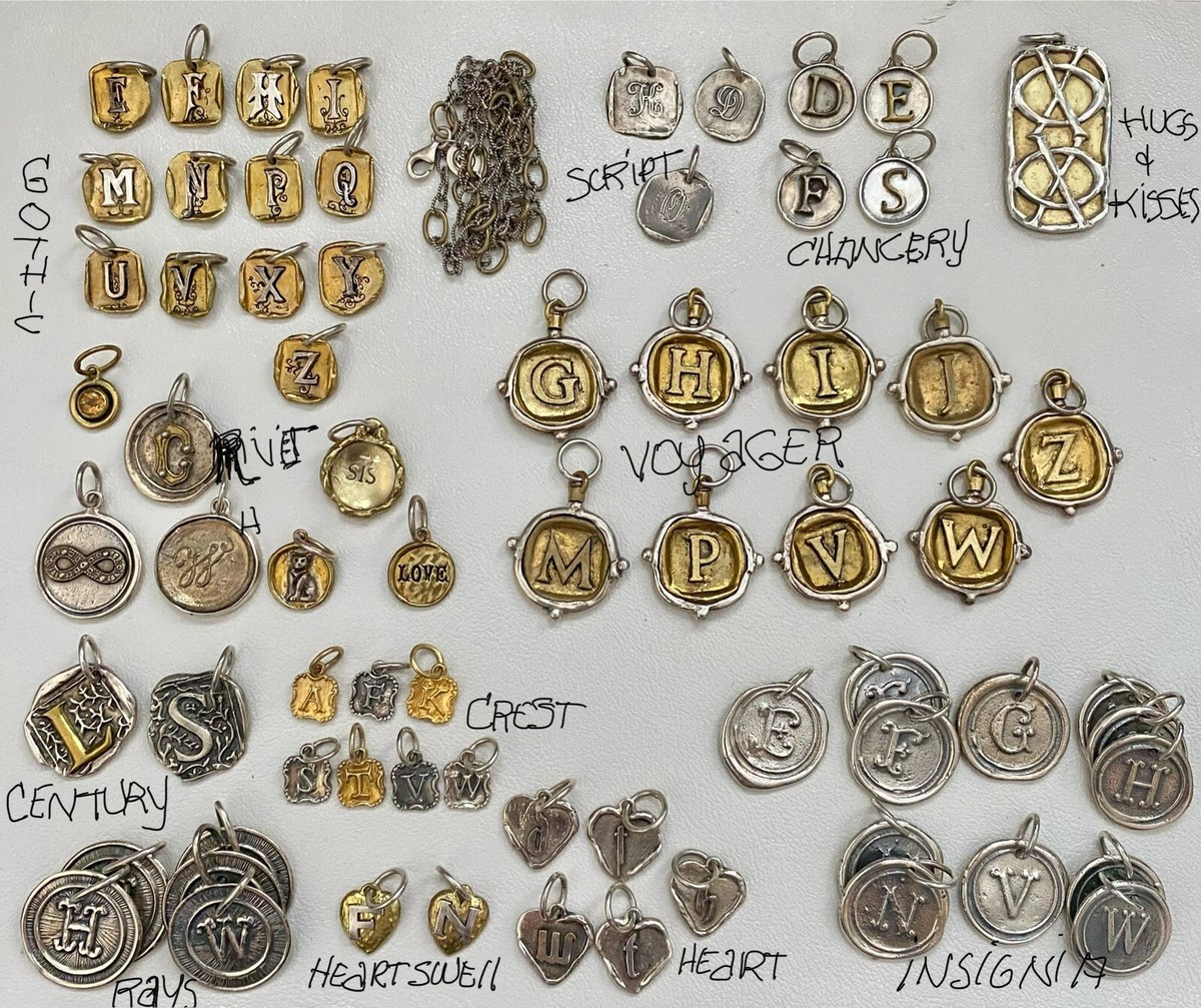 Vintage Waxing Poetic NWT Sterling Silver Charms Initial Seal