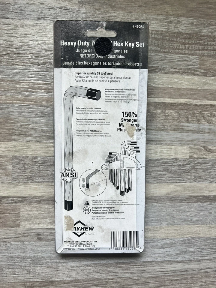 NEW Mayhew Select 45052 SAE Twisted Hex Key Set, 9-Piece - Image 2 of 2