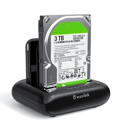 WAVLINK Festplatten Dockingstation USB 3.0 SATA 2-fach Für 2.5/3.5" HDD SSD Offline-Klon