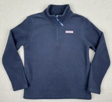 Vineyard Vines Fleece Youth L Blue Pullover 1/4 Zip Long Sleeve Marthas Vineyard